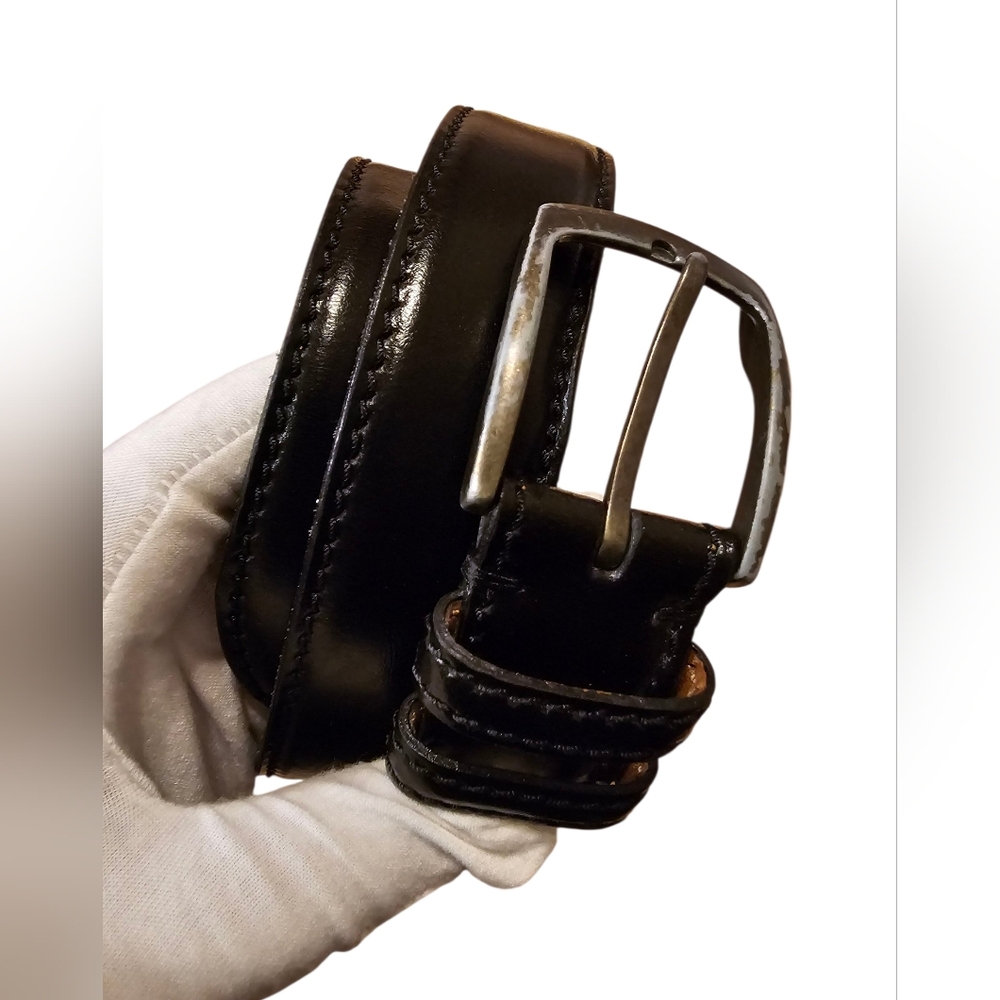 Joseph Abboud Genuine Black Leather Belt - Picture 2 of 8